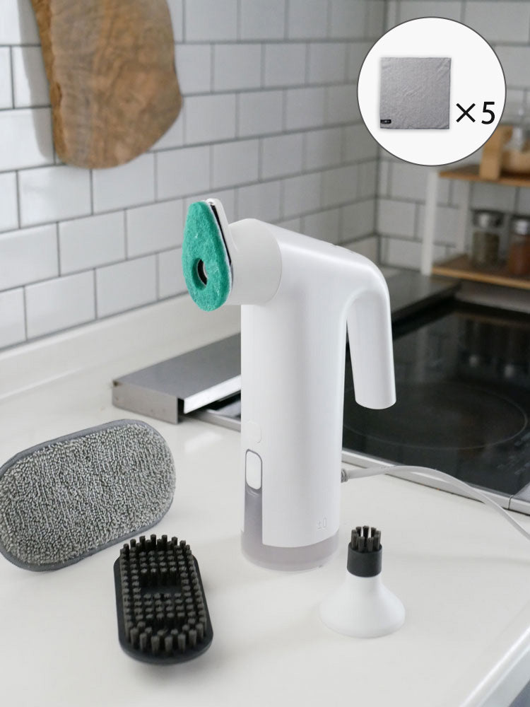 《ノベルティ付》【±0/プラスマイナスゼロ】スチームクリーナー(食器・テーブル・シンク周り用のふきん5枚入)
