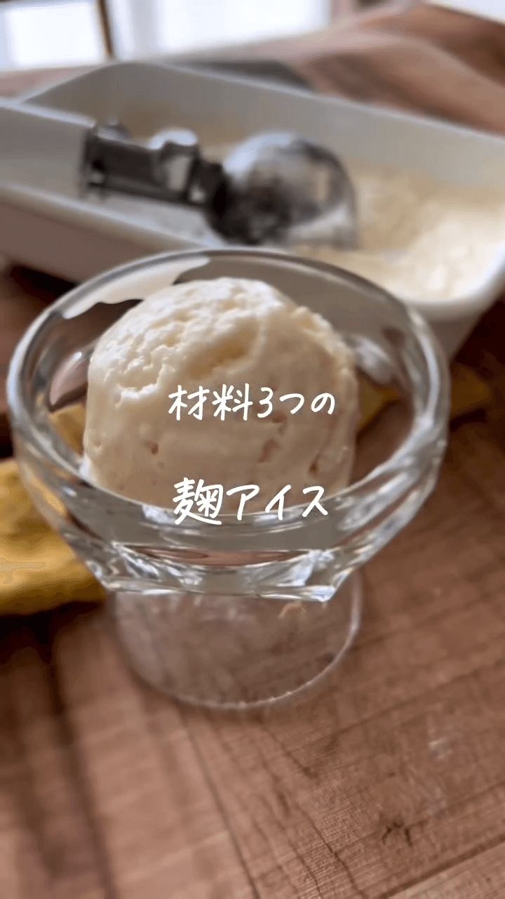 夏はこれで決まり✨材料3つ!砂糖不使用!麹のアイスクリーム🍨