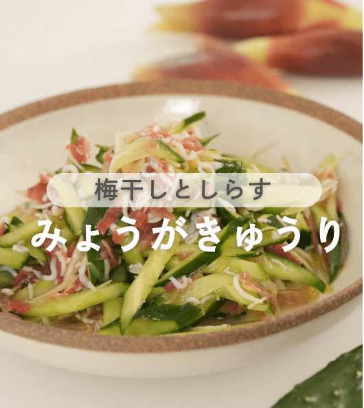この夏ハマる!きゅうりとみょうがの梅しらす和え🤤