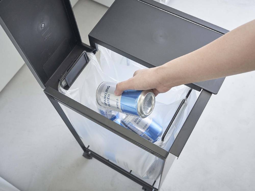 タワー製蓋付き目隠し分別ダストワゴン