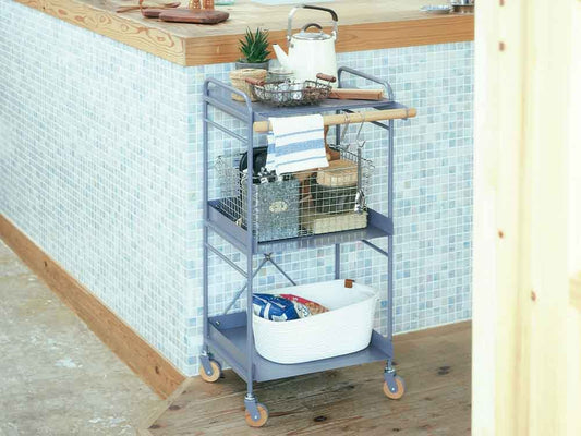 マッシュ リヴ スチールワゴンのキッチン収納カート