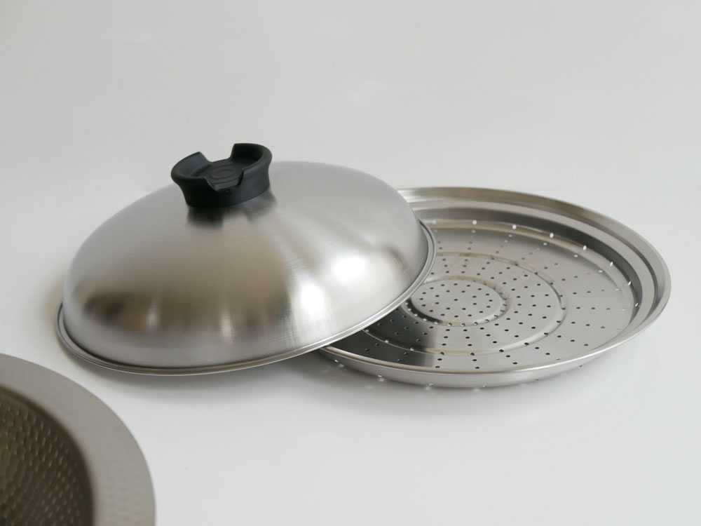 《蒸し器セット》【Arnest/アーネスト】とにかく洗いやすいステンレス卓上鍋/のせるだけ蒸し器