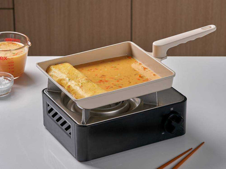 【TRUECOOK/トゥルークック】エッグパン＆フライ返しセット ラージ / ベージュの仕様シーン19