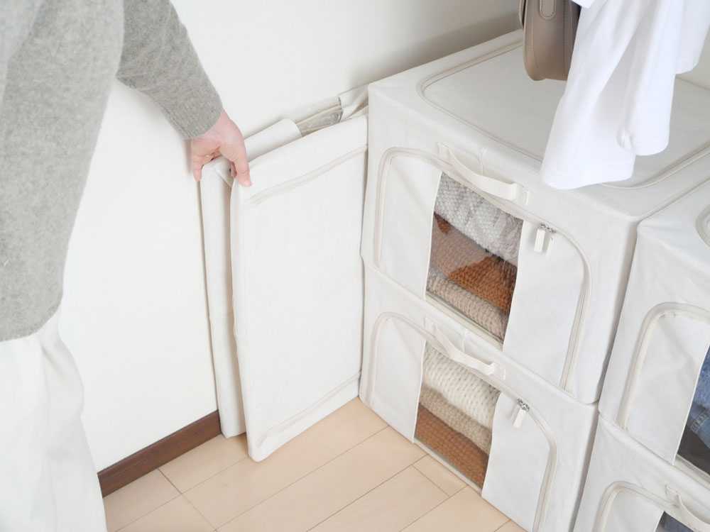 好きなところから開けられる折りたたみ式布製収納ボックス 2個セットの仕様シーン5