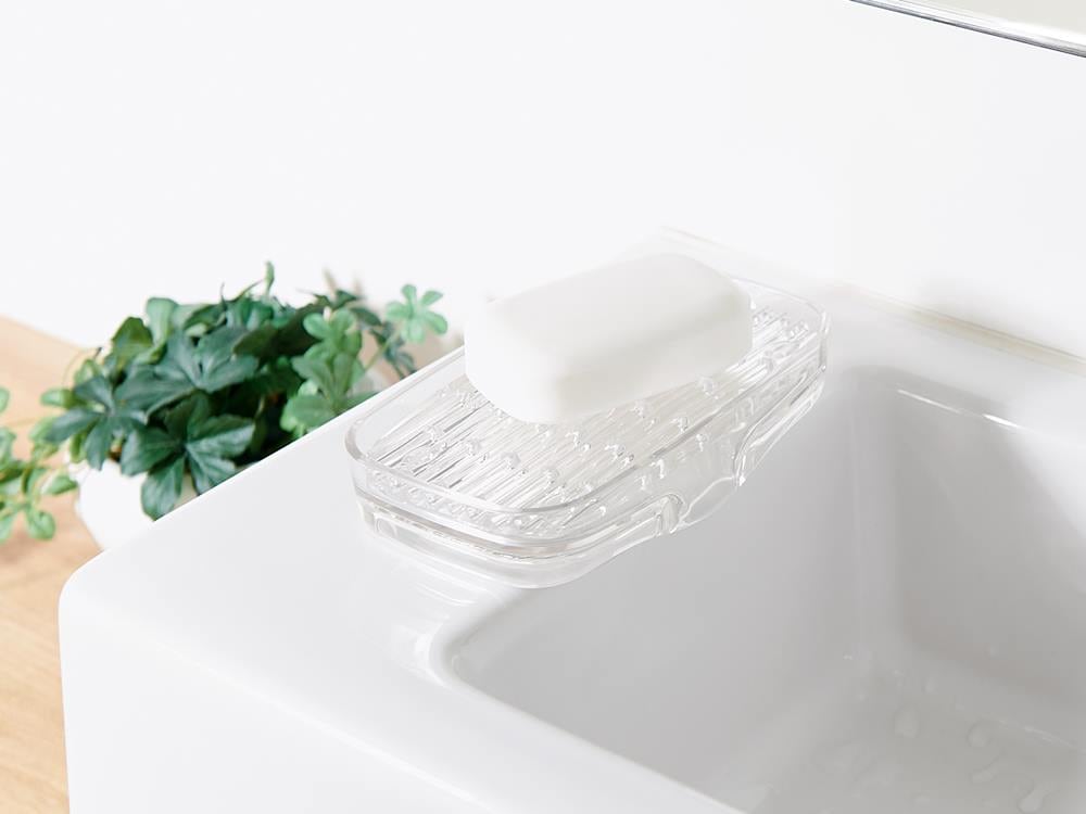ライクイット製シンクキャディ、浴室用プラスチックトレーとソープディスペンサー