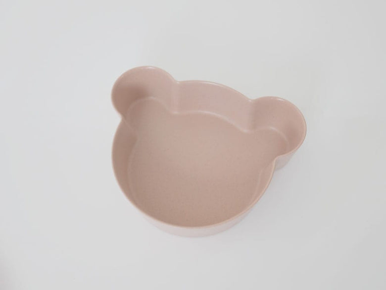 ピンクのベア柄キッズボウル