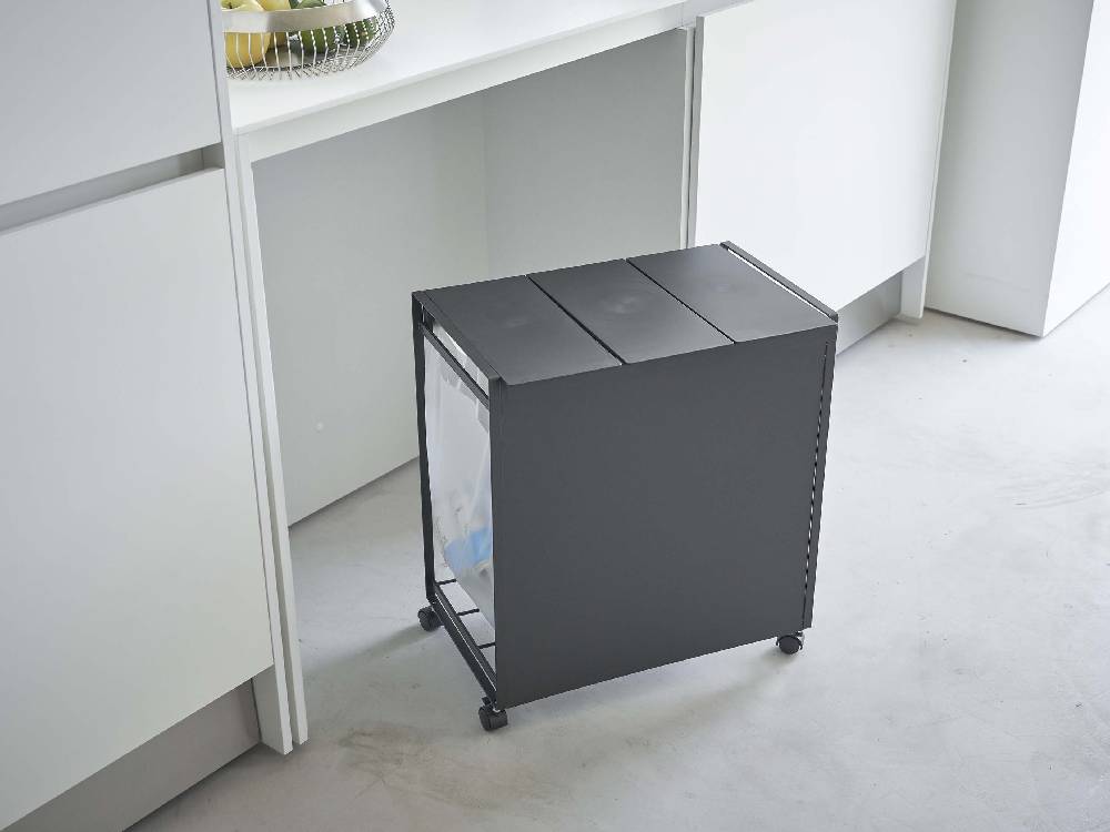 towerの蓋付き目隠し分別ダストワゴン