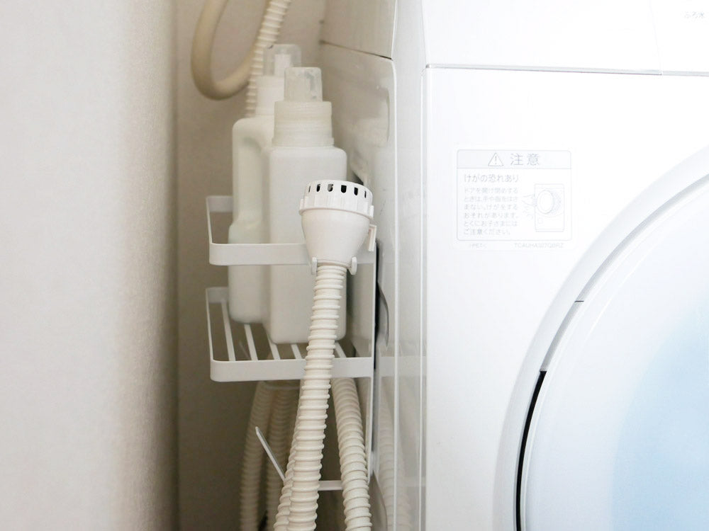 タワー ホースホルダー付き洗濯機横マグネットラック