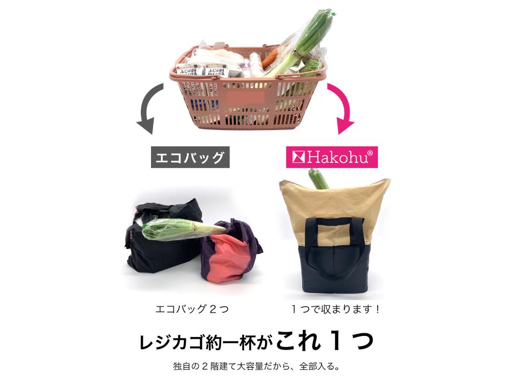 【Hakohu/ハコフ】2階建てレジかごバッグ