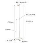 スチール製タワー型エントランスコートハンガー、高さ162.5cm、上部に長めのフックと中部に短いフックが配置されたデザイン