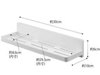 ミスト フィルムフック トレー W30を使用して取り付けられた壁面の棚