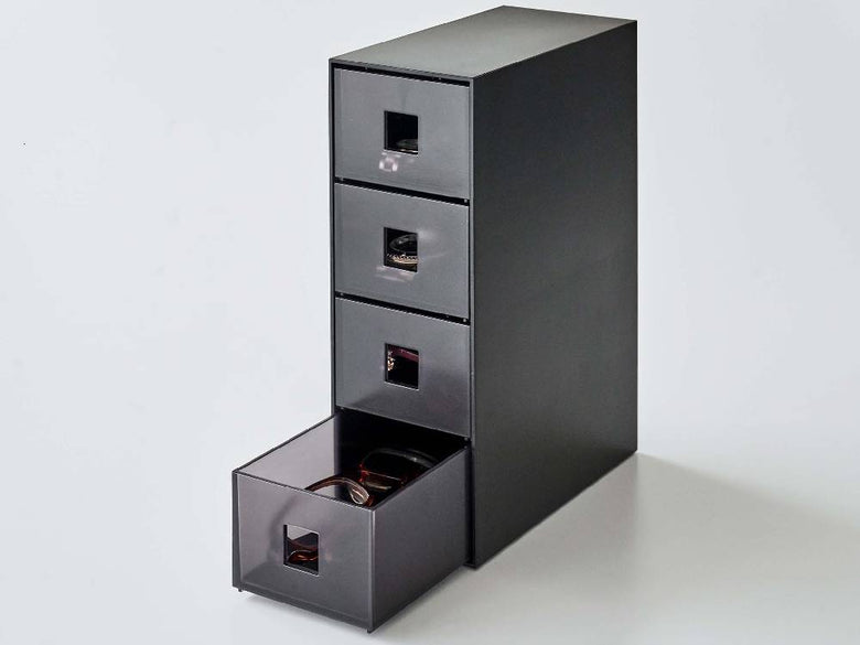 プラスチック製の鍵付きタワー型サングラス＆小物収納ケース