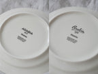 アラビア製マイニオの磁器カップ＆ソーサーとマグカップが並べられた食器セット