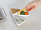 シービージャパンの抗菌薄型おにぎり用弁当箱。グレーとテラコッタの2色展開