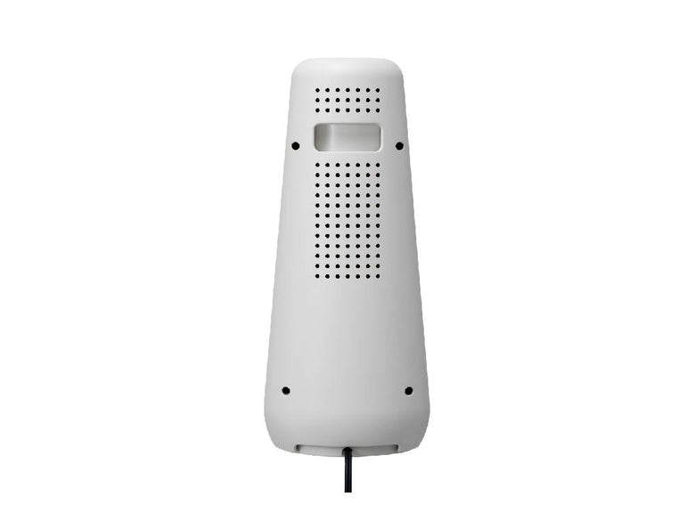 プラスマイナスゼロ カーボンヒーター H210 ホワイトモデルの電子暖房器具。コンパクトなデザインで左右約84°に首振り可能
