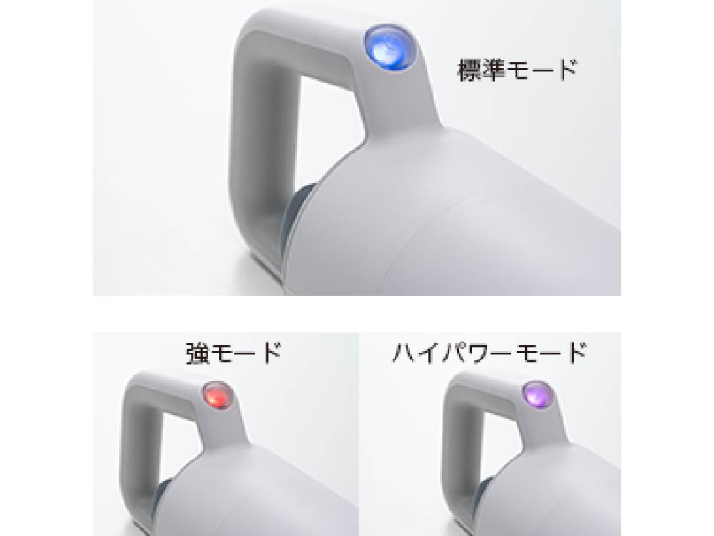 プラスマイナスゼロ コードレスクリーナー G040本体と付属ノズルが並んだ展示画像