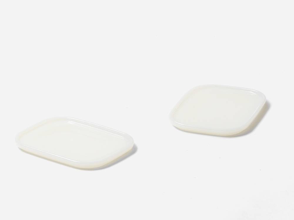 【ideaco/イデアコ】Milk Glass  square plate / 2pcs