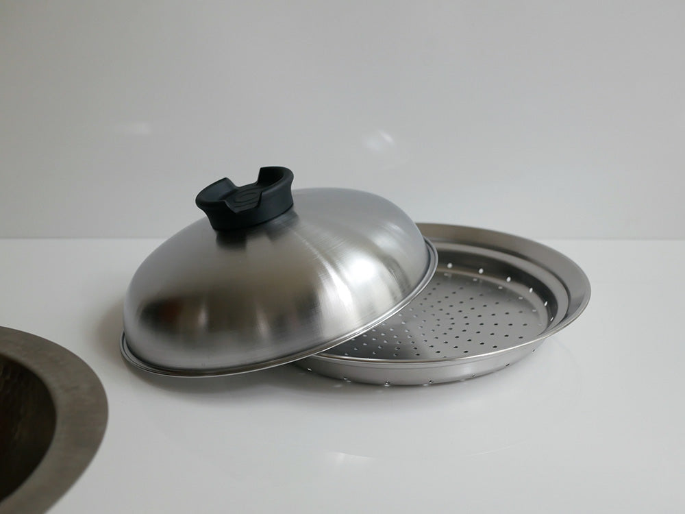 《蒸し器セット》【Arnest/アーネスト】とにかく洗いやすいステンレス卓上鍋/のせるだけ蒸し器